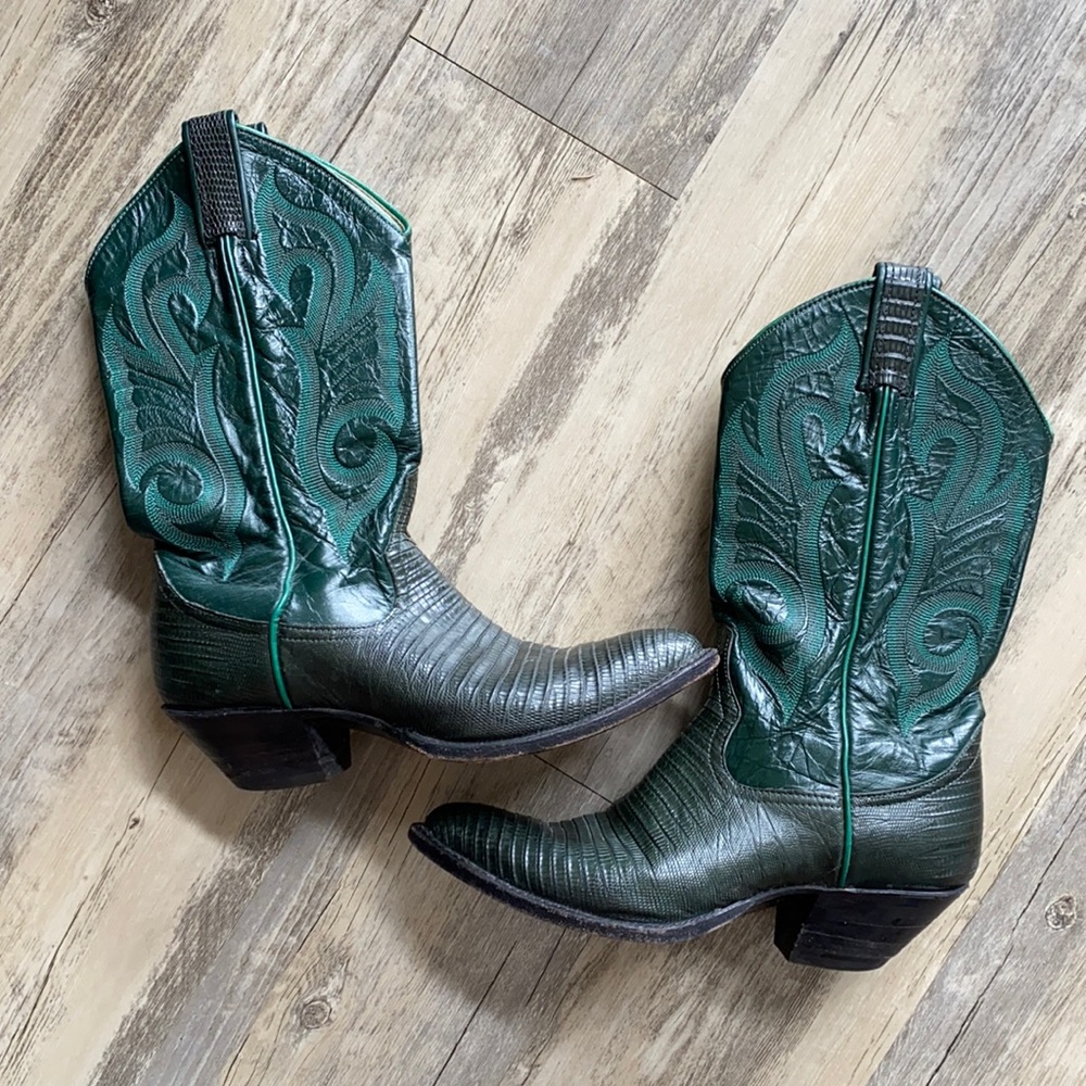 Vintage Emerald Larry Mahan Boots / Cowboy boots